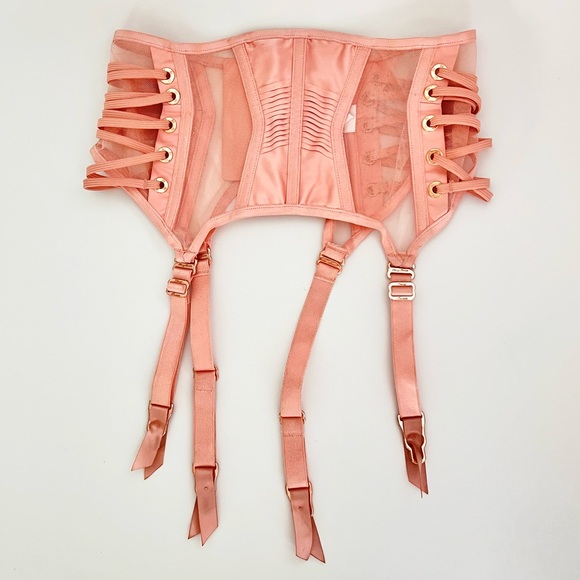 Honey Birdette Jerry Pink Waspie garter belt size Small soft pink - Picture 4 of 12